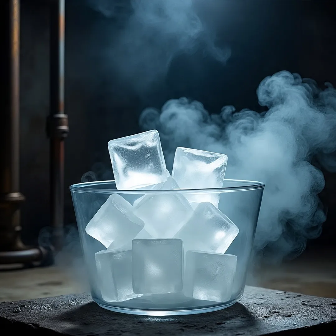 ice cubes and ice blocks