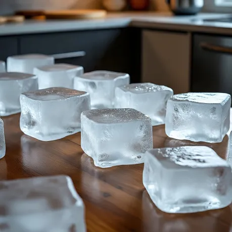 ice cubes and ice blocks