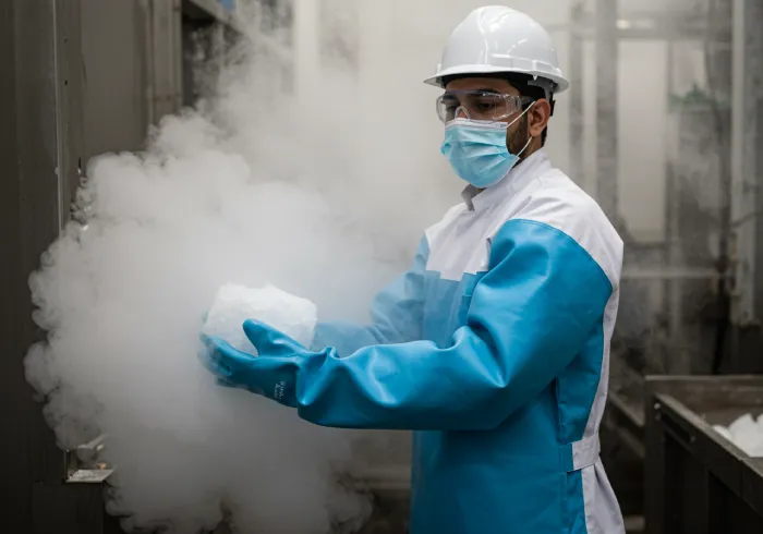 Cryogenic blue gloves 48cm