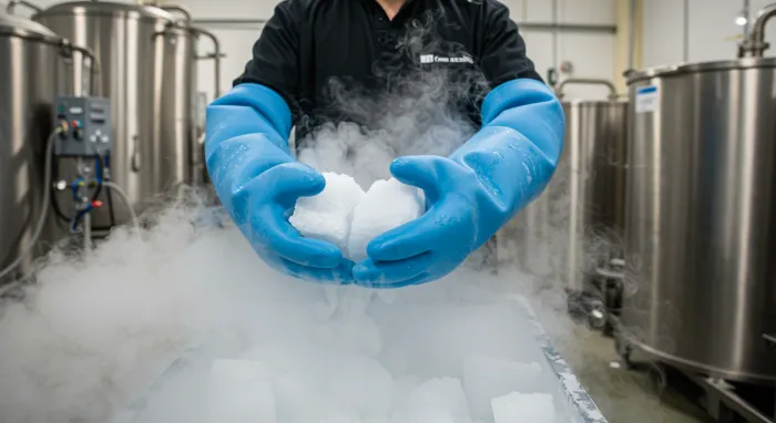 Cryogenic blue gloves