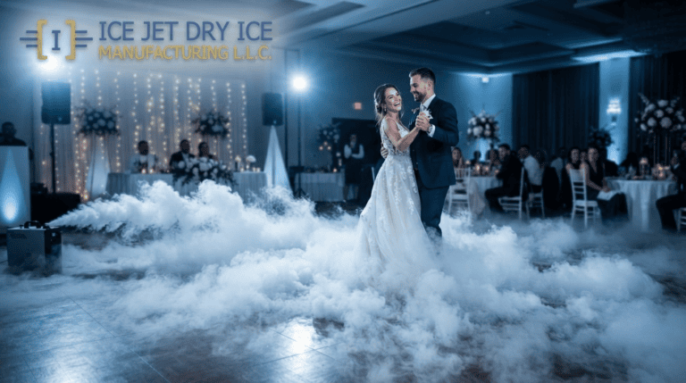 Dry ice fog effect at a wedding reception in Dubai