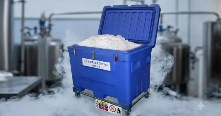Insulated dry ice storage container and handling equipment in Dubai