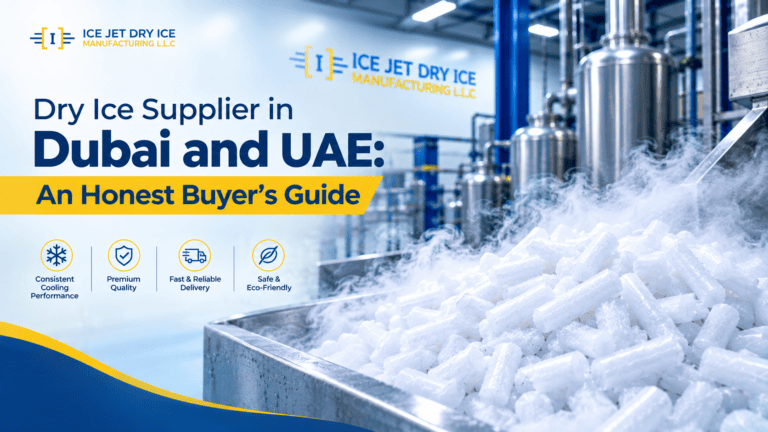 Dry ice pellets and blocks at Ice Jet dry ice supplier in Dubai